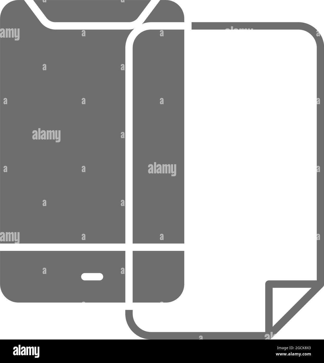 Graues Symbol für Schutzfolie des Telefons. Stock Vektor