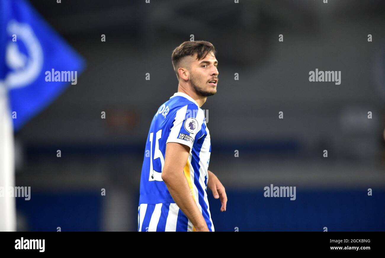 Jakub Moder von Brighton während des Freundschaftsspiel vor der Saison zwischen Brighton und Hove Albion und Getafe im American Express Stadium in Brighton, Großbritannien - 7. August 2021 - nur für redaktionelle Verwendung. Keine Verkaufsförderung. Für Football-Bilder gelten Einschränkungen für FA und Premier League. Keine Nutzung des Internets/Handys ohne FAPL-Lizenz - für Details wenden Sie sich an Football Dataco Stockfoto