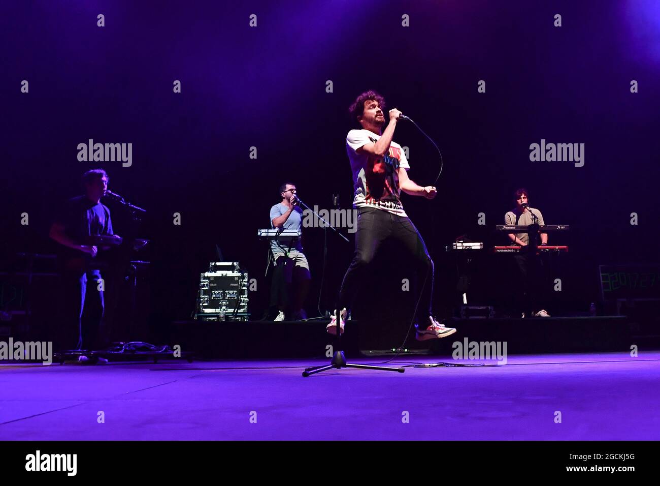 Lo Stato Sociale durante il Concerto alla Cavea dell'Auditorium Parco della Musica, 8. August 2021 Stockfoto