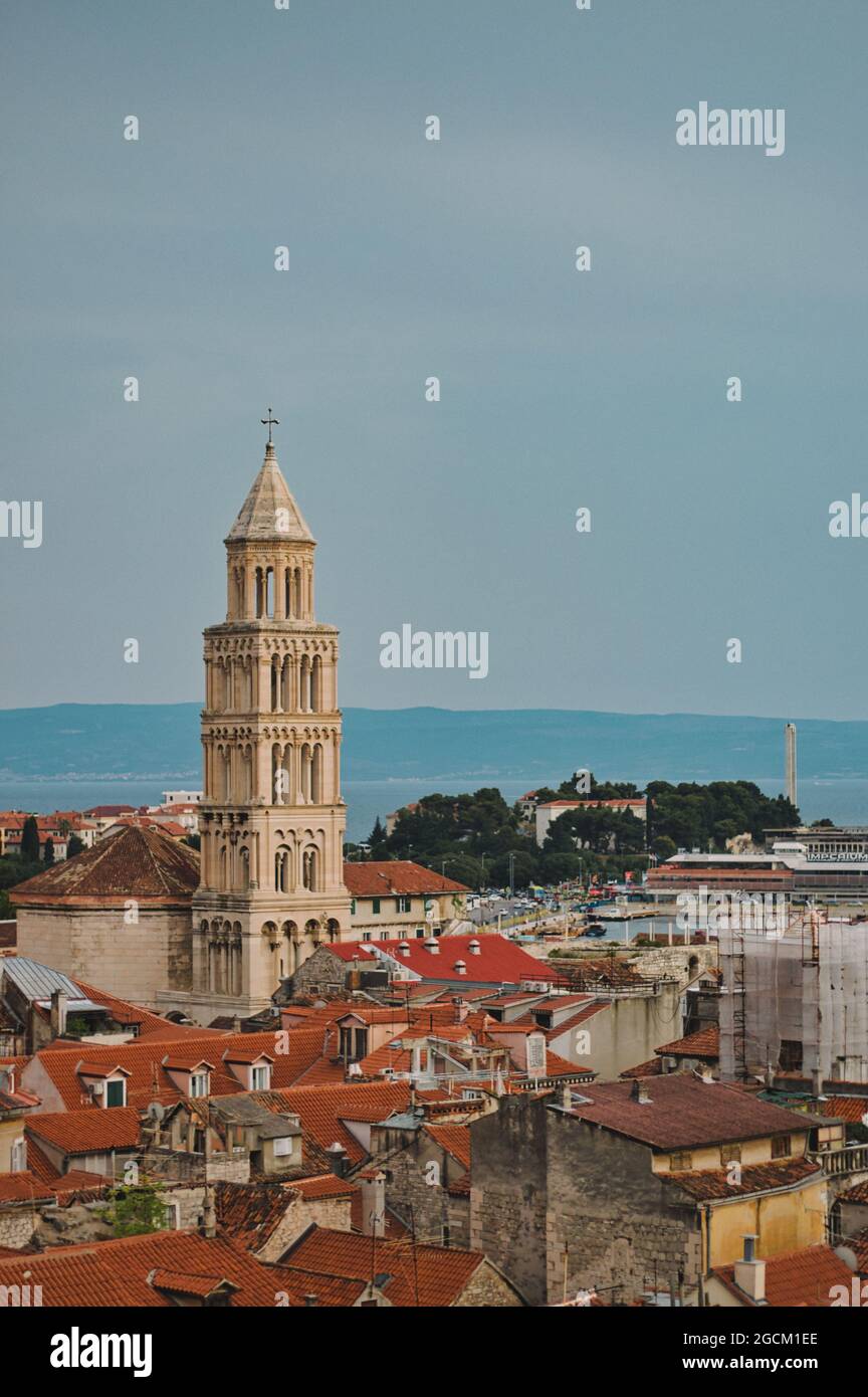 Palast von Diokletian Turm, Mausoleum Split Kroatien Stockfoto