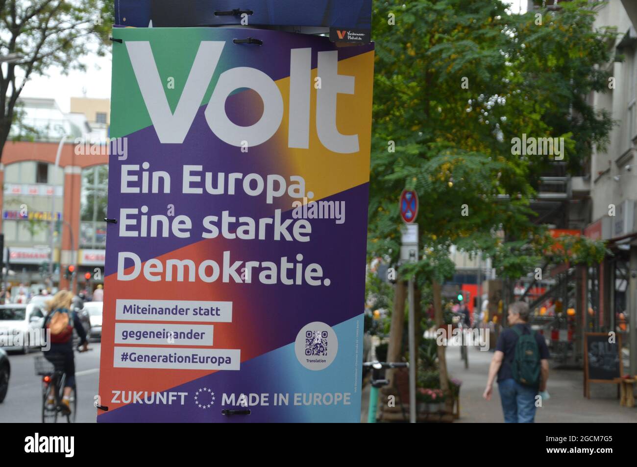 Wahlplakate in Schöneberg, Berlin, Deutschland - 9. August 2021. Stockfoto