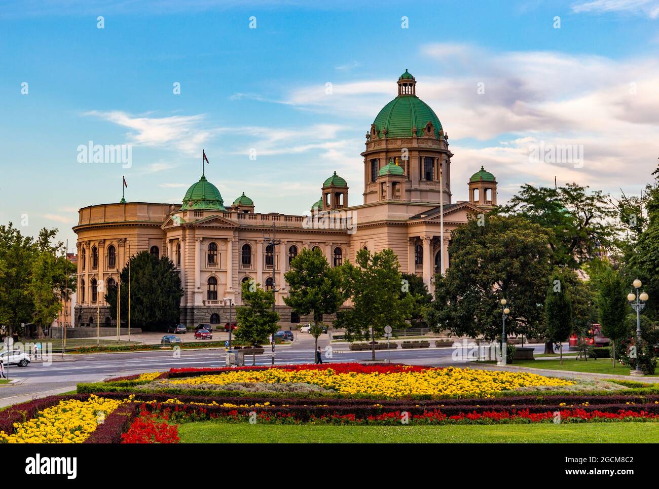 Gebäude der Nationalversammlung der Republik Serbien. Stockfoto