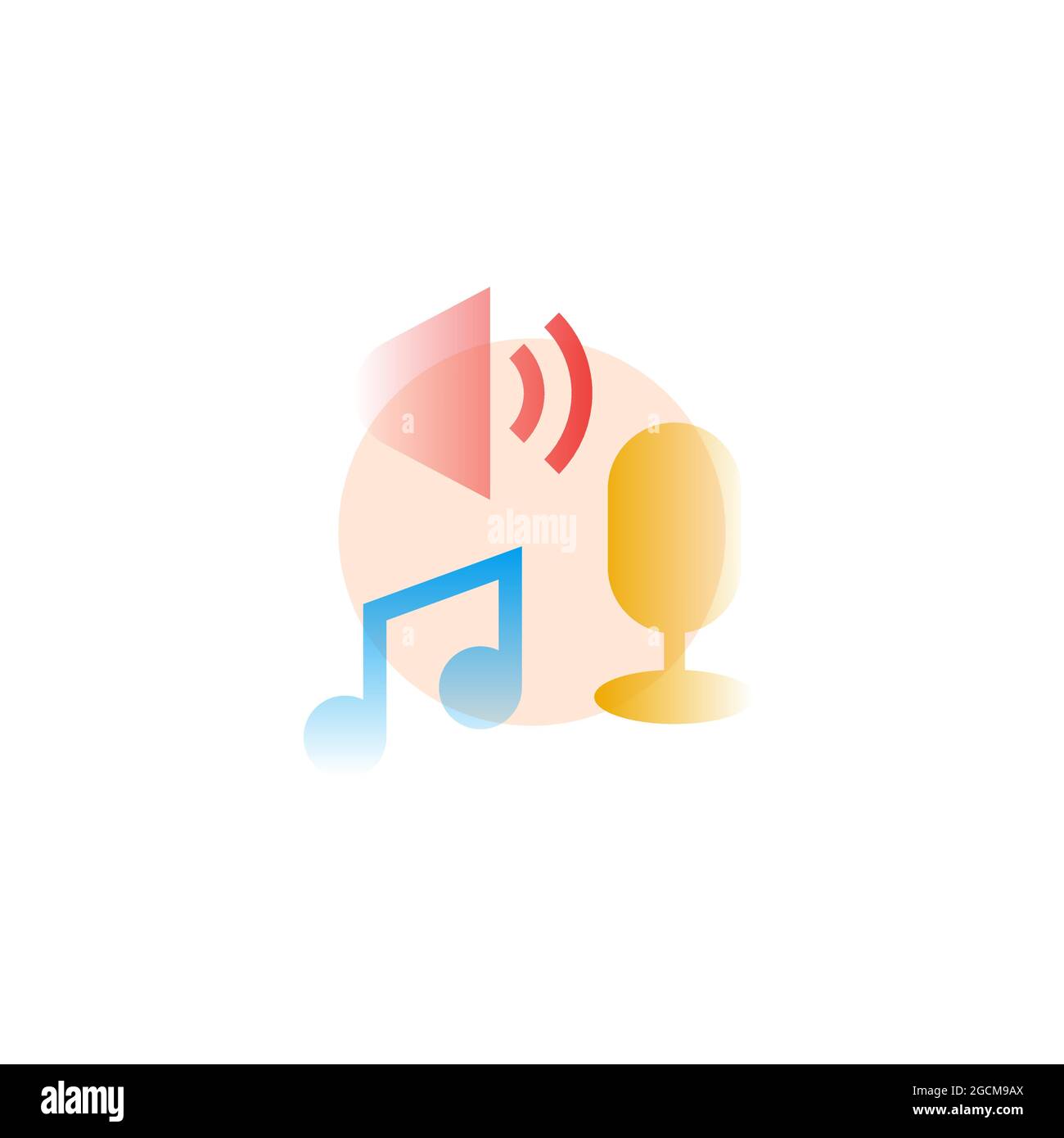 Musik. Vektorsymbol im Verlaufsstil. Bearbeitbare Illustration Stock Vektor