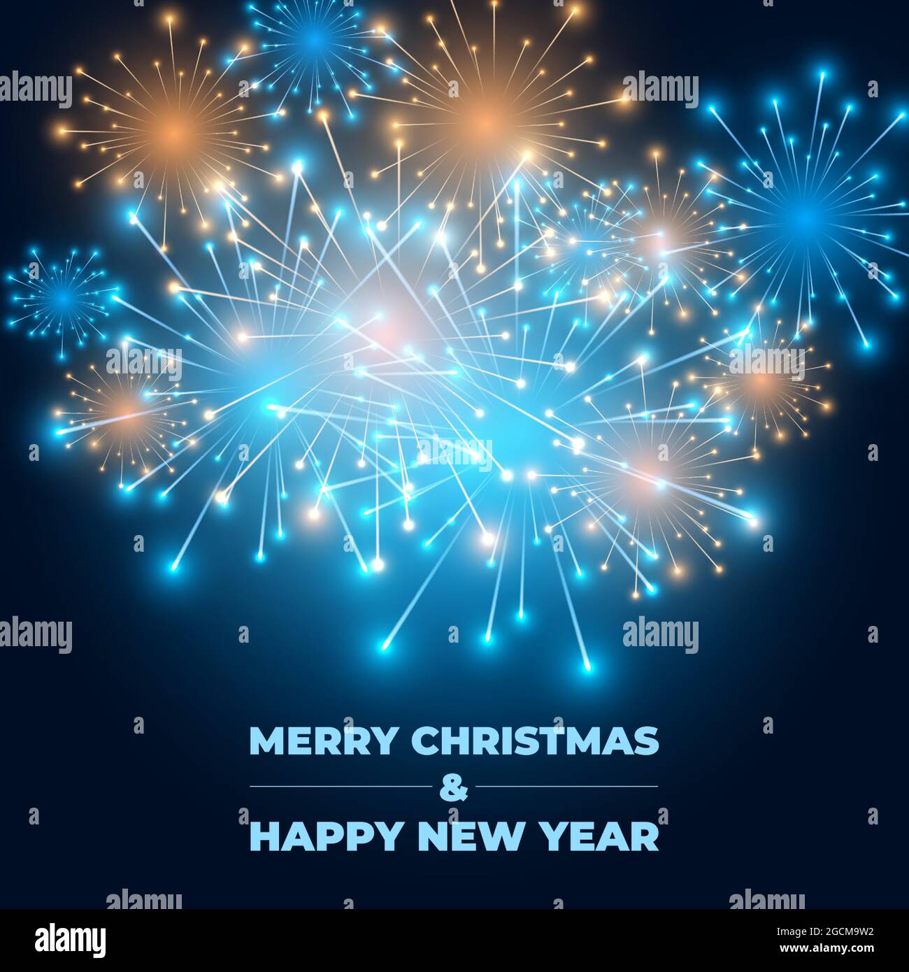 Neujahr festliche Vektor Hintergrund mit Feuerwerk und funkeln Feier Lichter. Frohe weihnachten und glückliches neues Jahr buntes Feuerwerk. Zusammenfassung Stock Vektor