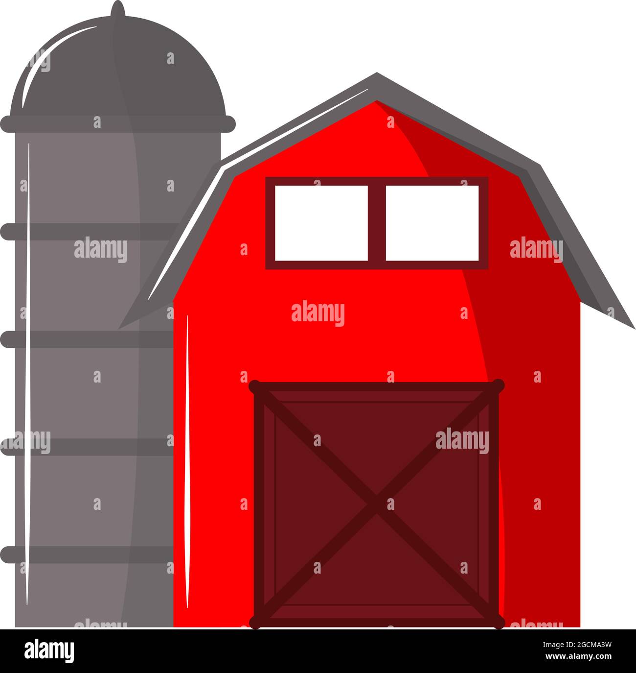 Stallsilo auf dem Bauernhof Stock Vektor