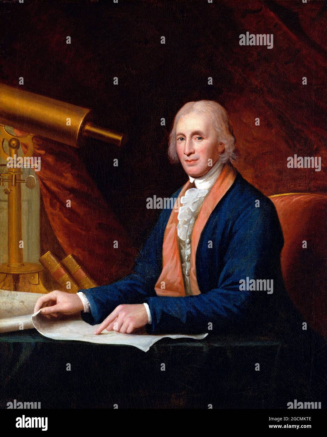 David Rittenhouse (1732-1796), Porträt von Charles Willson Peale (1741-1827), Öl auf Leinwand, 1796 Stockfoto