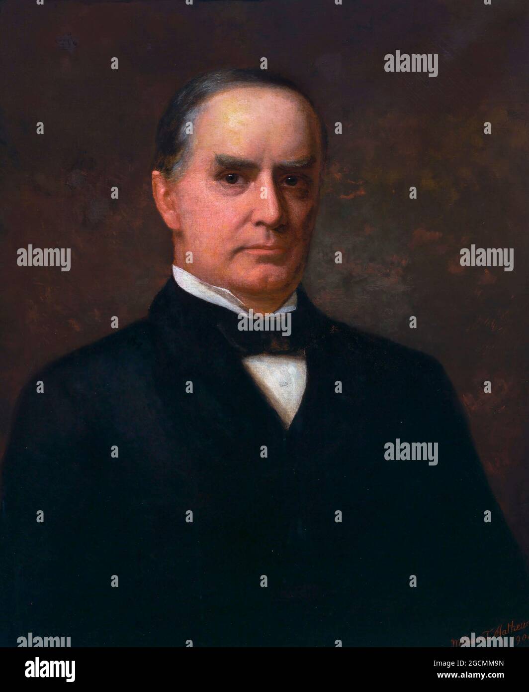 William McKinley. Porträt des 25. US-Präsidenten William McKinley von William Thomas Matthews, Öl auf Leinwand, 1900 Stockfoto