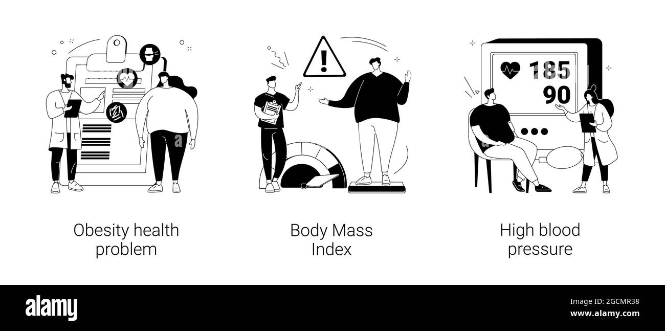 Übergewichtige Menschen abstrakten Konzept Vektor Illustrationen. Stock Vektor