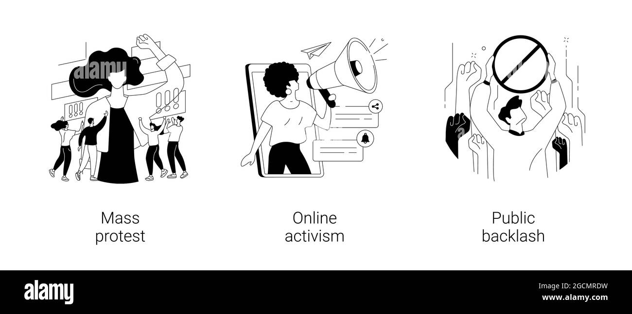 Soziale Bewegung abstrakte Konzept Vektor Illustrationen. Stock Vektor