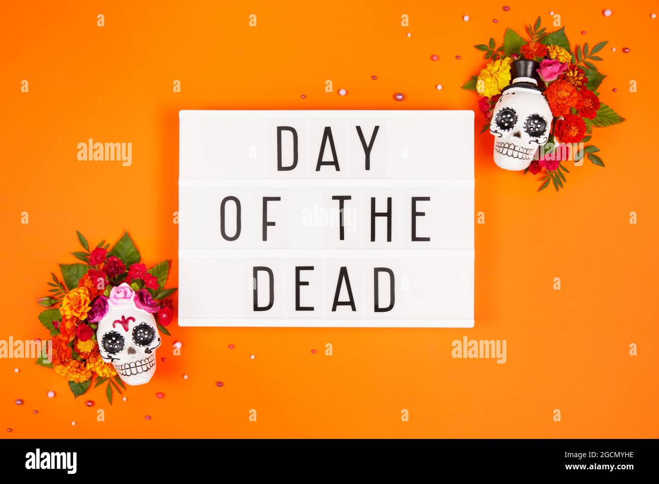 Tag der Toten, Dia De Los Muertos, Hintergrund Stockfoto