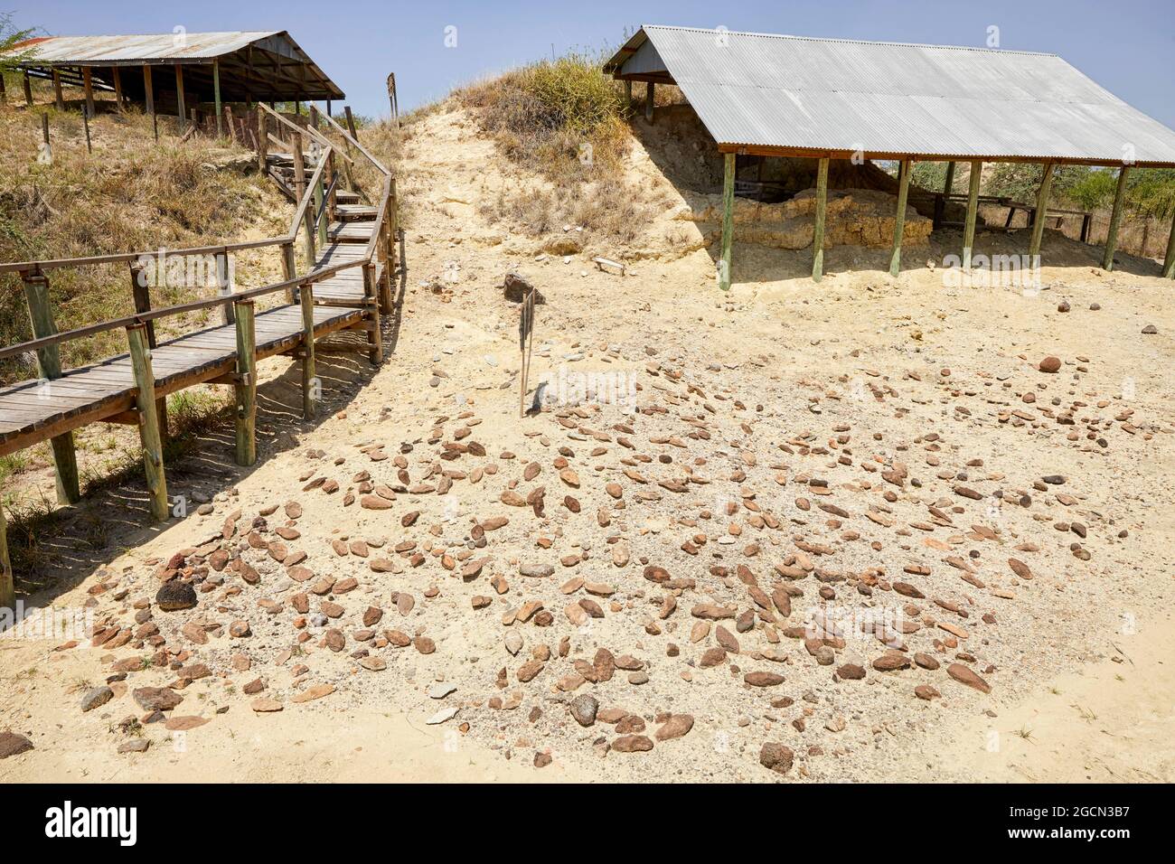 Handaxes in Olorgesailie Prehistory Site in Kenia Afrika Stockfoto