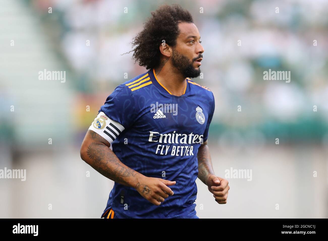 Klagenfurt, Österreich, 8. August 2021. Marcelo von Real Madrid während des Vorsaison-Freundschaftsspiel im Worthersee Stadion, Klagenfurt. Bildnachweis sollte lauten: Jonathan Moscrop / Sportimage Stockfoto