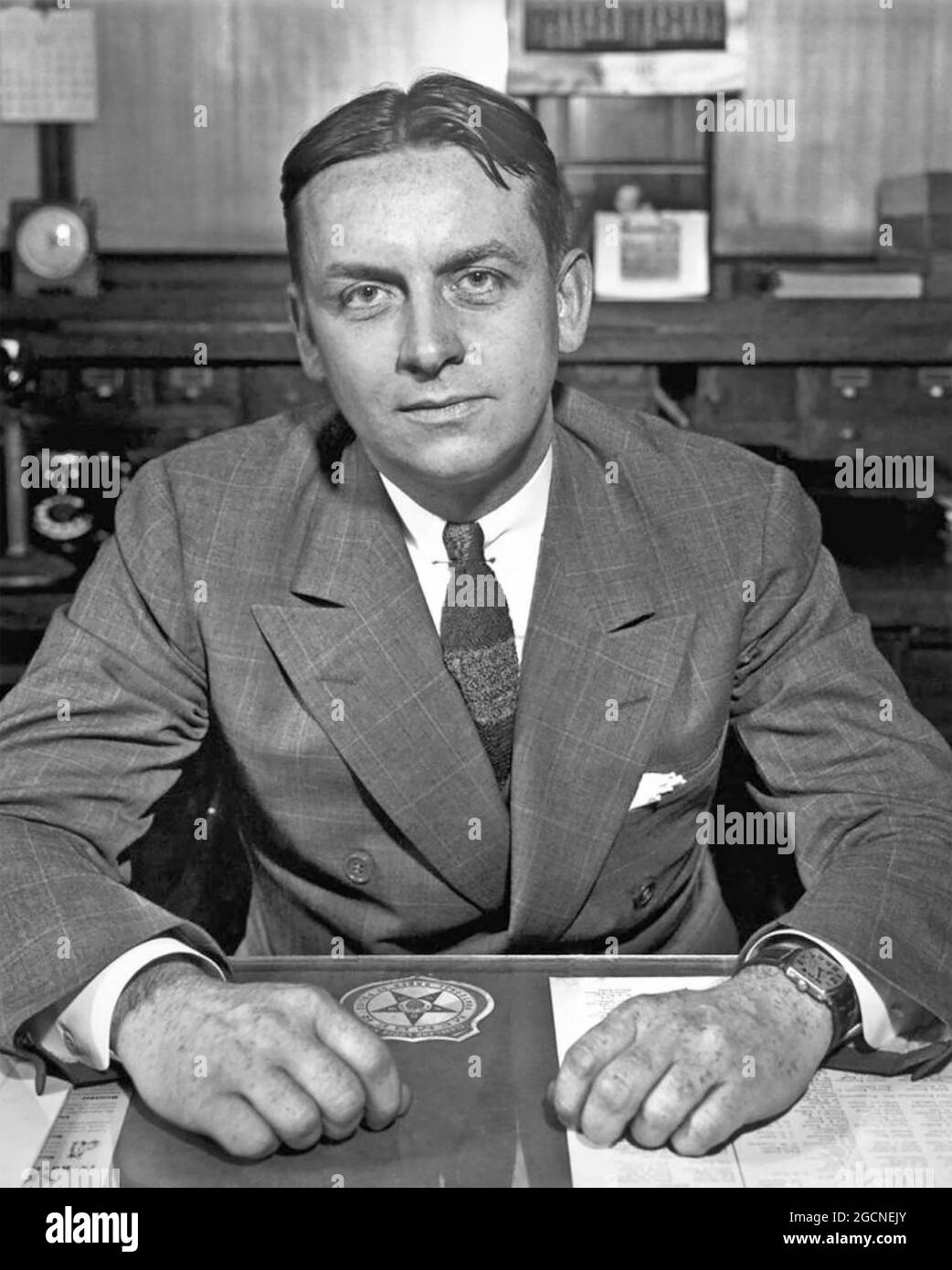 ELIOT NESS (1903-1957) Regierungsagent der amerikanischen Prohibition-Ära um 1938 Stockfoto