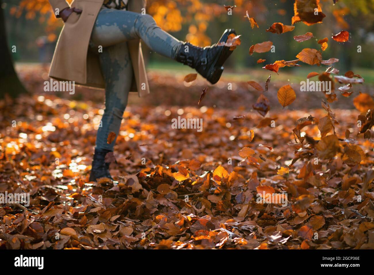 Woman Kicking Autumn Leaves Stockfotos Und Bilder Kaufen Alamy Woman Kicking Autumn Leaves Stockfotos Und Bilder Kaufen Alamy
