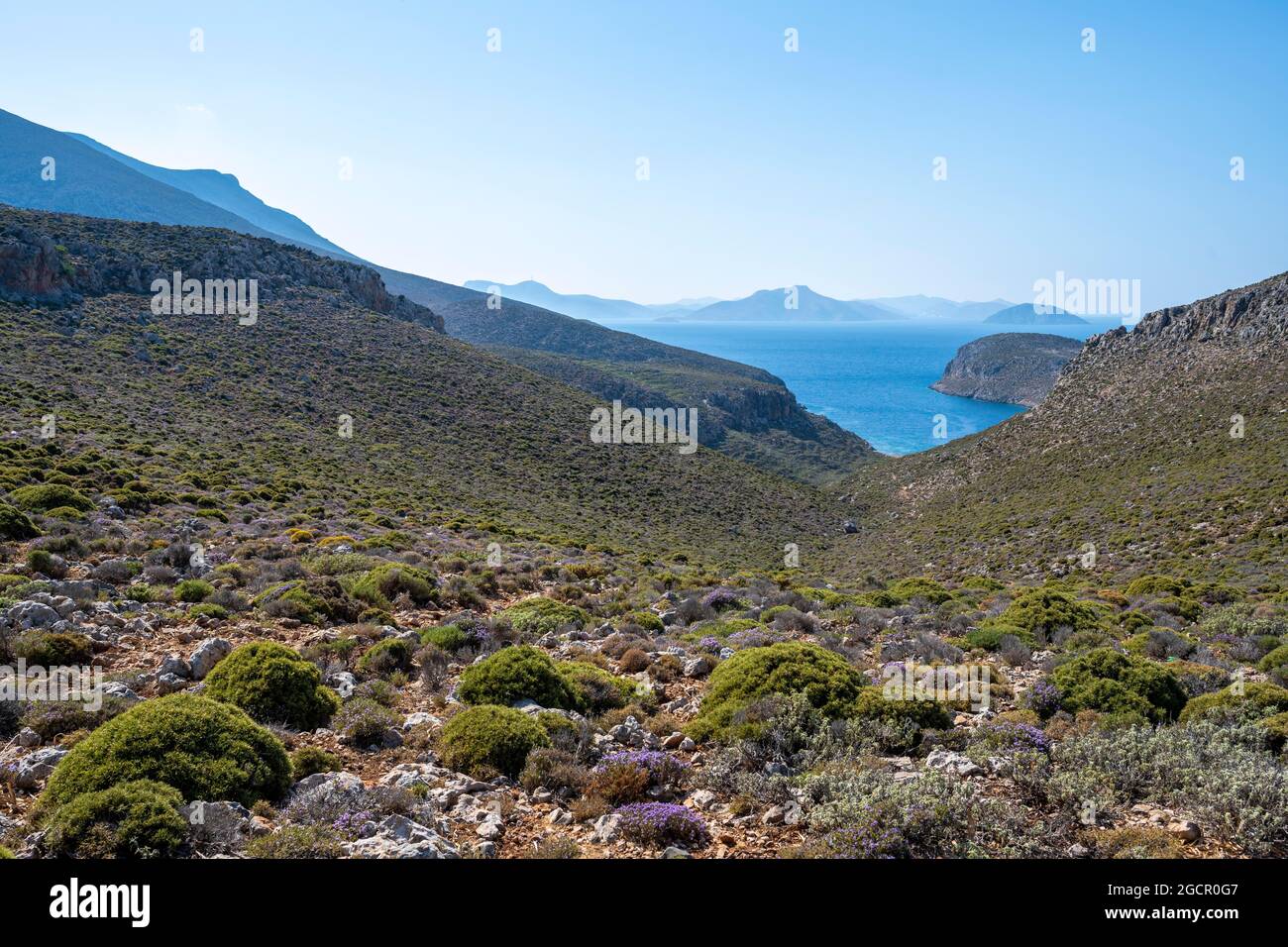 Küste und Meer, Kalymnos, Dodekanes, Griechenland Stockfoto