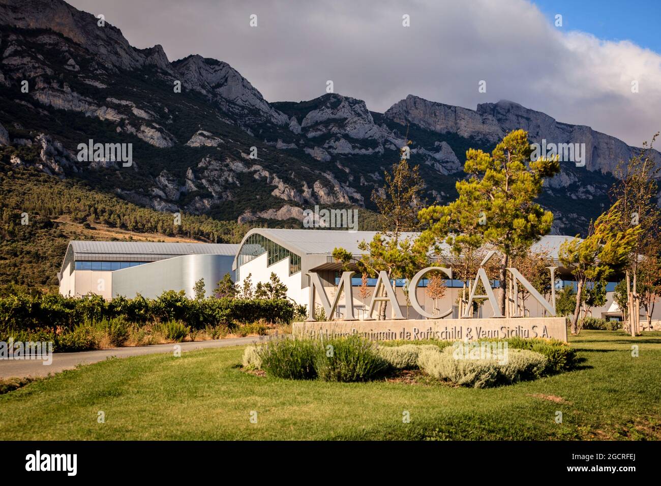 Macan Winery, Eigentum der Weinproduzenten Vega Sicilia und Benjamin de Rothschild. Samaniego. Alava. Spanien. Stockfoto