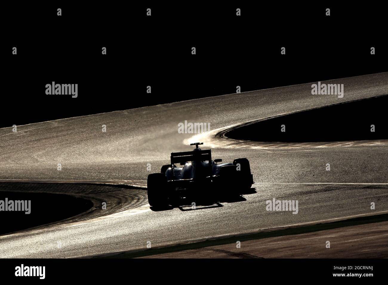 Die Sonne untergeht auf Zeugenprüfung. Formel 1 Testing, Barcelona, Spanien. März 2012. Stockfoto