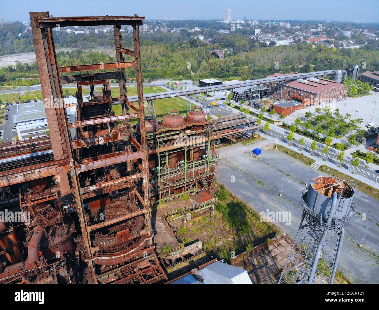 Dortmund, Deutschland. Ehemalige Industriearchitektur des Stahlwerk-Hochofens Phoenix West (Hochofenwerk) im Dortmunder Stadtteil Hoerde. Stockfoto