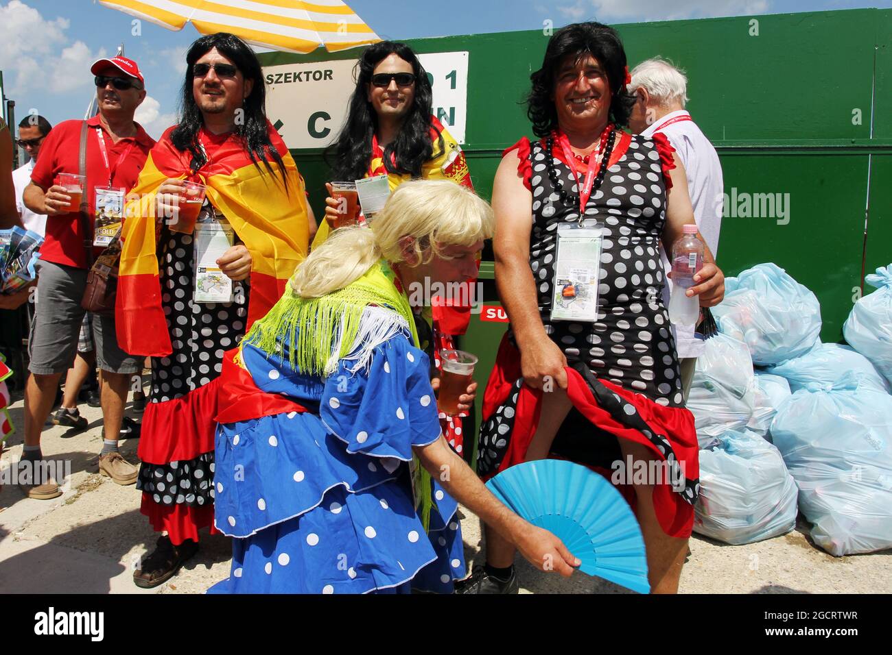 Fans und Atmosphäre. Großer Preis von Ungarn, Samstag, 28. Juli 2012. Budapest, Ungarn. Stockfoto
