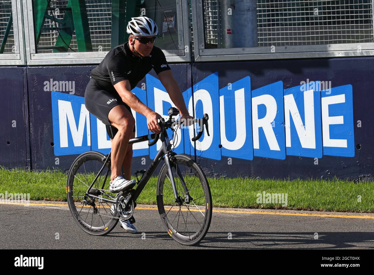 Sir Chris Hoy (GBR) Olympic Track Cycling Champion. Großer Preis von Australien, Mittwoch, 13. März 2013. Albert Park, Melbourne, Australien. Stockfoto