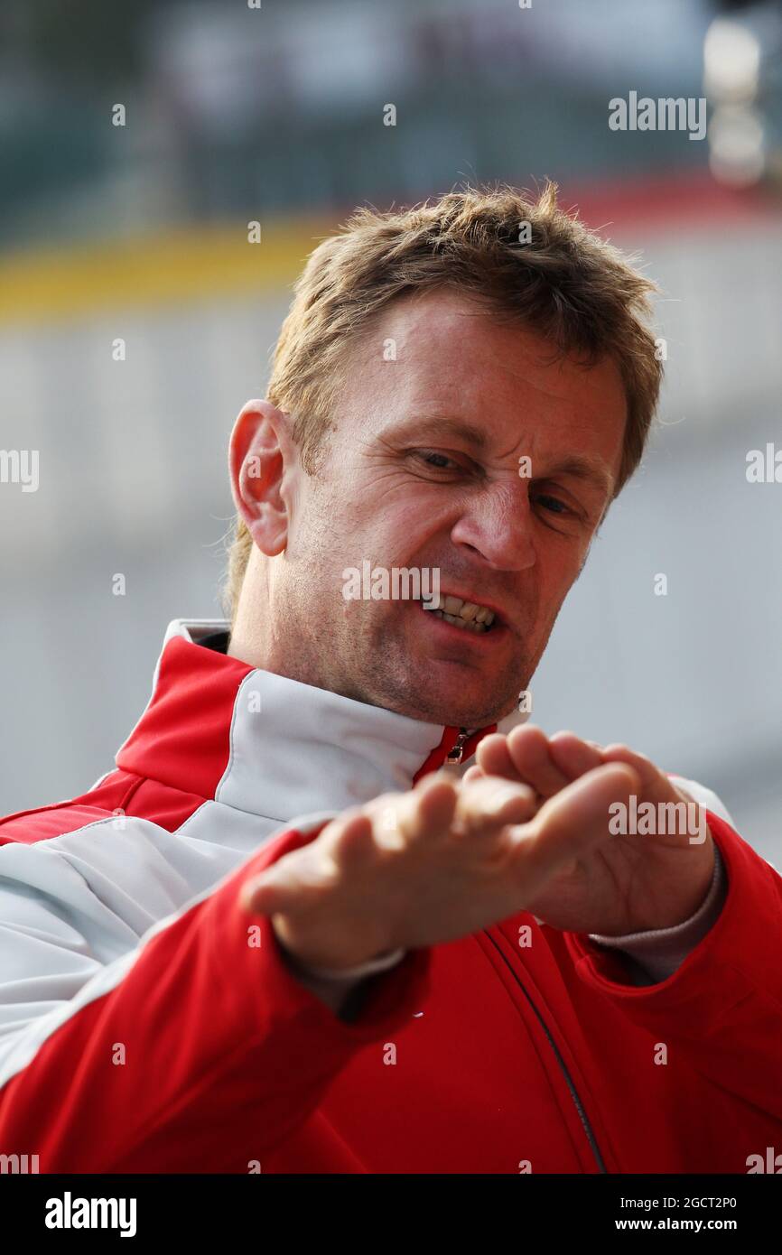 Allan McNish (GBR) Audi Sport Team Joest, Audi R18 e-tron quattro. FIA-Langstrecken-Weltmeisterschaft, Runde 2, Freitag, 3. Mai 2013. Spa-Francorchamps, Belgien. Stockfoto