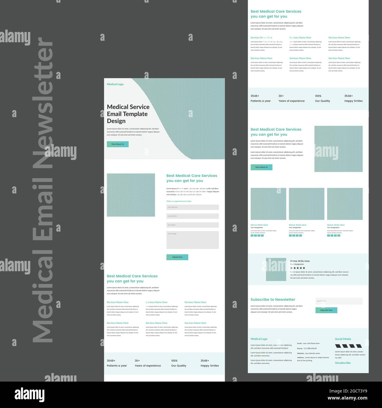 Design von Vorlagen für Marketing-E-Mails für Business Services Stock Vektor
