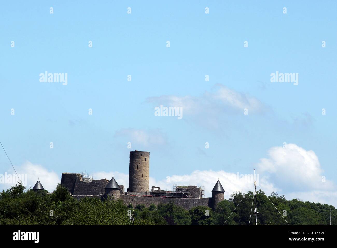Das Schloss Nurburg. Großer Preis von Deutschland, Sonntag, 7. Juli 2013. Nürburgring, Deutschland. Stockfoto