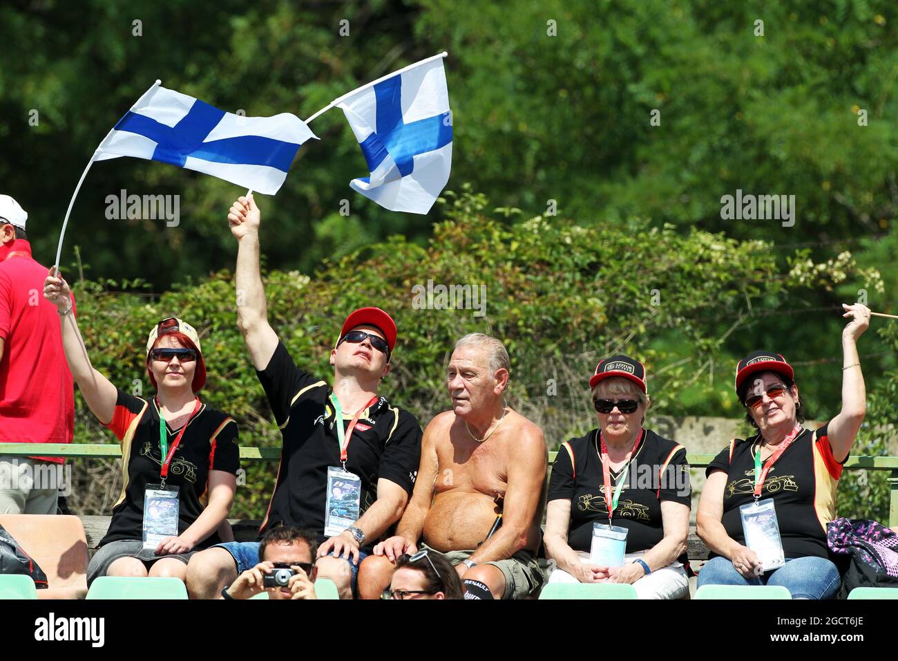 Finnische Fans. Großer Preis von Ungarn, Freitag, 26. Juli 2013. Budapest, Ungarn. Stockfoto
