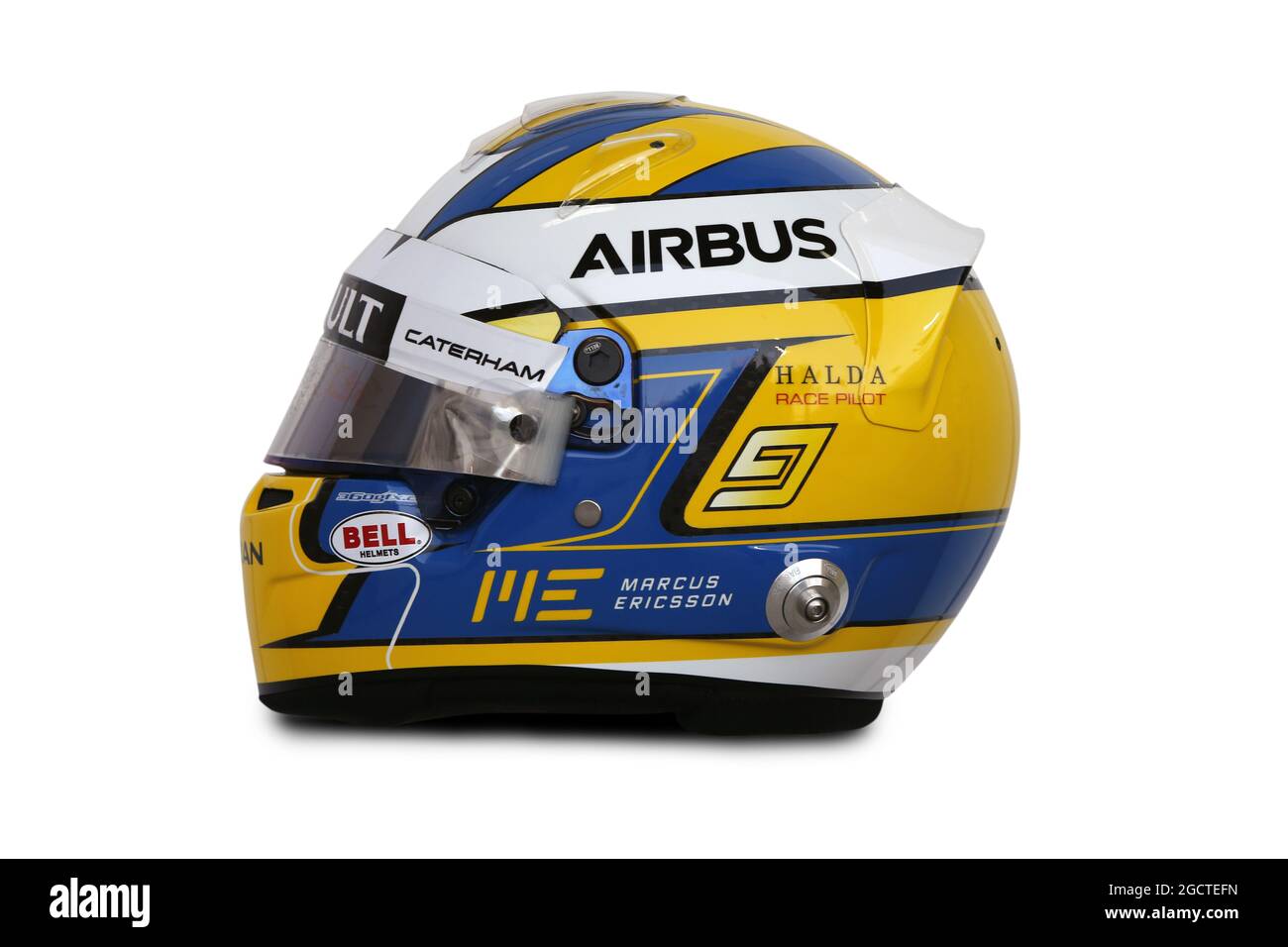 Der Helm von Marcus Ericsson (SWE) Caterham. Formel-1-Tests, Tag vier, Freitag, 31. Januar 2014. Jerez, Spanien. Stockfoto