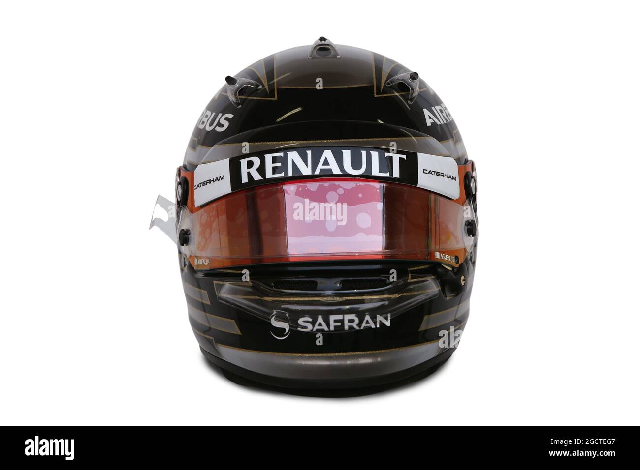 Der Helm von Kamui Kobayashi (JPN) Caterham. Formel-1-Tests, Tag vier, Freitag, 31. Januar 2014. Jerez, Spanien. Stockfoto