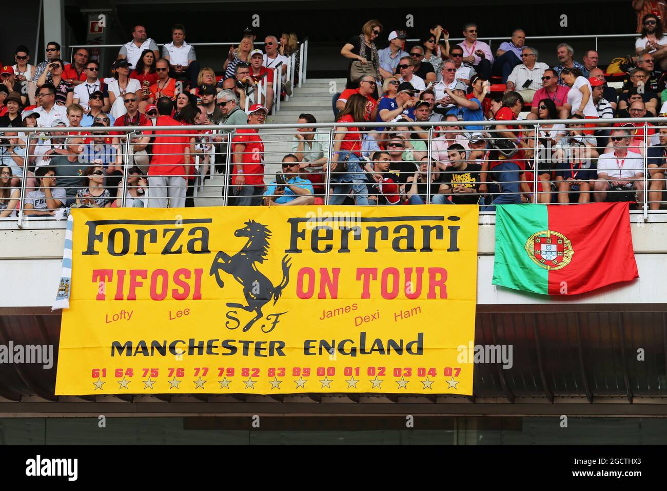 Ferrari-Banner. Großer Preis von Spanien, Sonntag, 11. Mai 2014. Barcelona, Spanien. Stockfoto