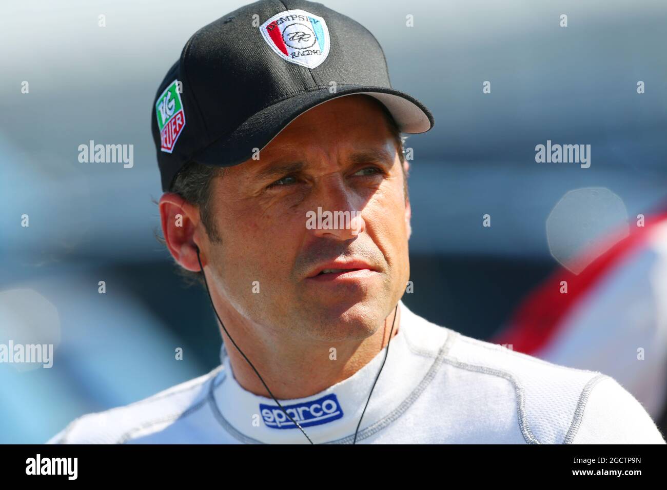 Patrick Dempsey (USA) Schauspieler, der beim Porsche Supercup-Rennen teilnimmt. Großer Preis von Deutschland, Freitag, 18. Juli 2014. Hockenheim, Deutschland. Stockfoto