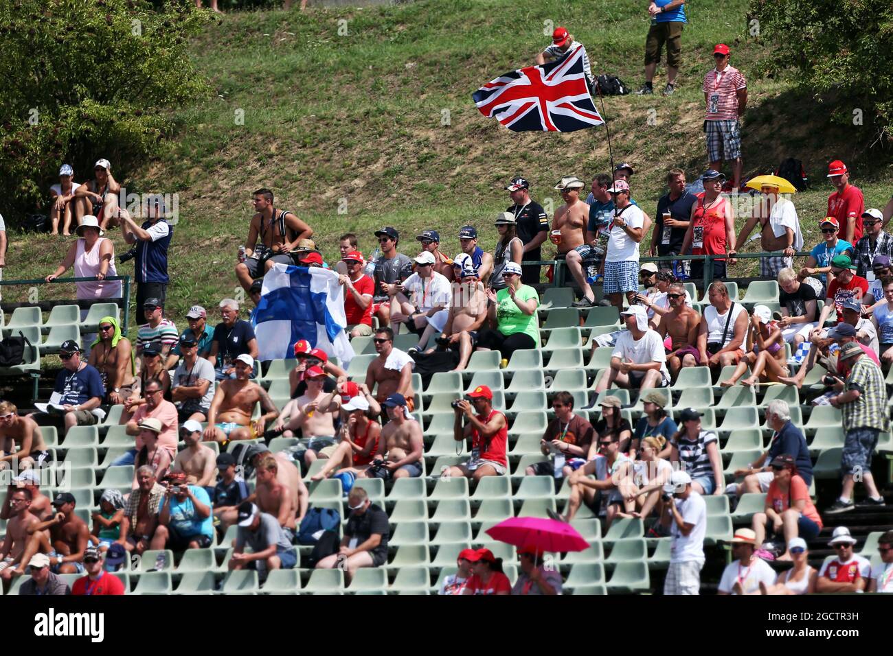 Lüfter. Großer Preis von Ungarn, Samstag, 26. Juli 2014. Budapest, Ungarn. Stockfoto