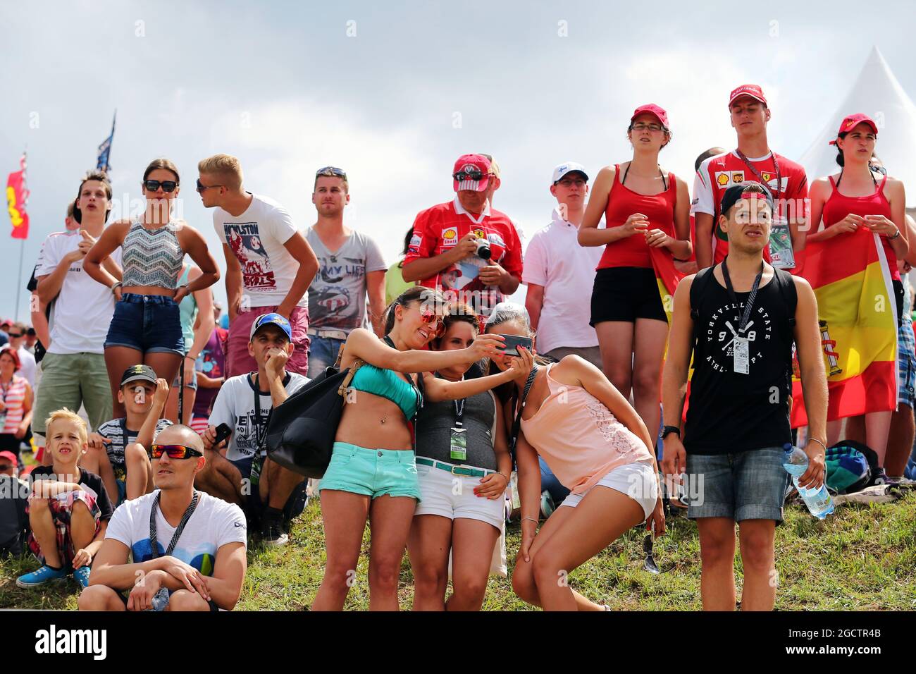 Lüfter. Großer Preis von Ungarn, Samstag, 26. Juli 2014. Budapest, Ungarn. Stockfoto