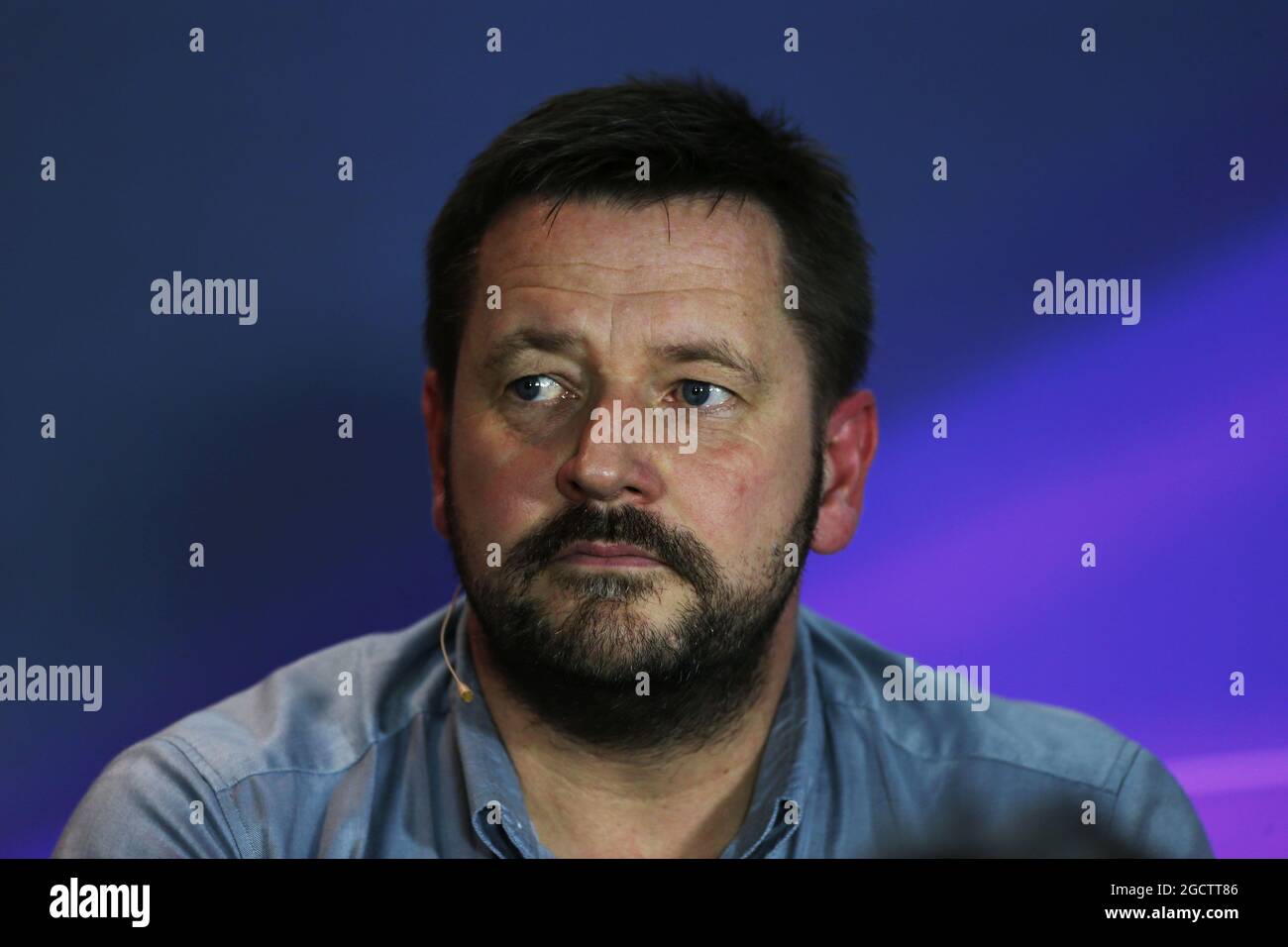 Paul Hembery (GBR) Pirelli Motorsport Direktor bei der FIA Pressekonferenz. Großer Preis von Italien, Freitag, 5. September 2014. Monza Italien. Stockfoto