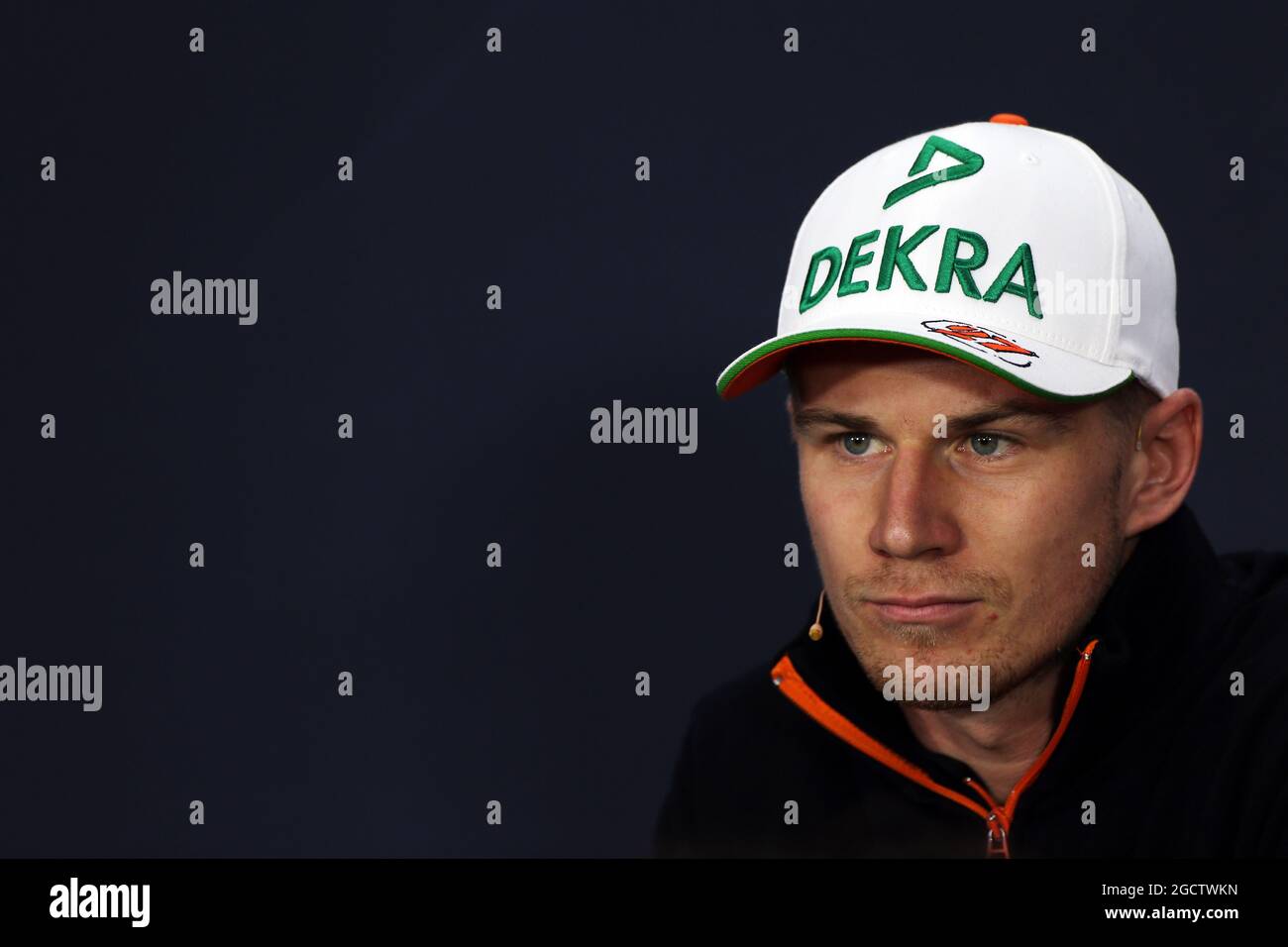 Nico Hulkenberg (GER) Sahara Force India F1 bei der FIA-Pressekonferenz. Großer Preis von Japan, Donnerstag, 2. Oktober 2014. Suzuka, Japan. Stockfoto
