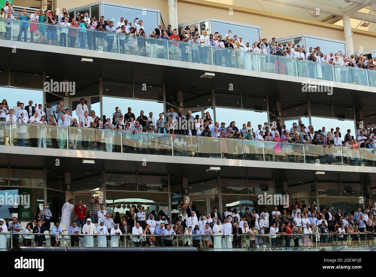 Lüfter. Abu Dhabi Grand Prix, Sonntag, 23. November 2014. Yas Marina Circuit, Abu Dhabi, VAE. Stockfoto