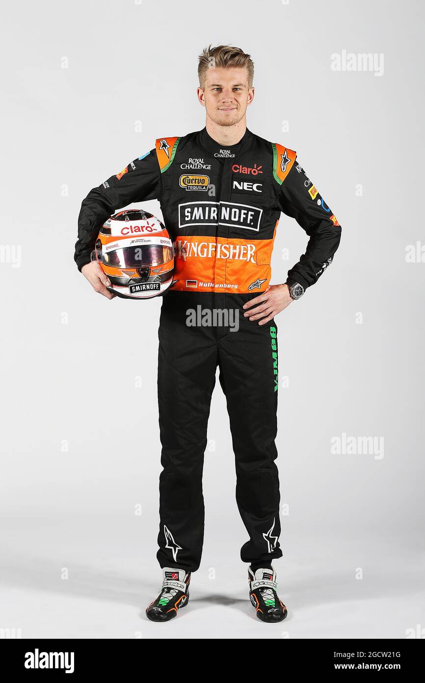 Nico Hulkenberg (GER) Sahara Force India F1. Sahara Force India F1 Team Lackierung enthüllt, Soumaya Museum, Mexiko-Stadt, Mexiko. Mittwoch, 21. Januar 2015. Stockfoto