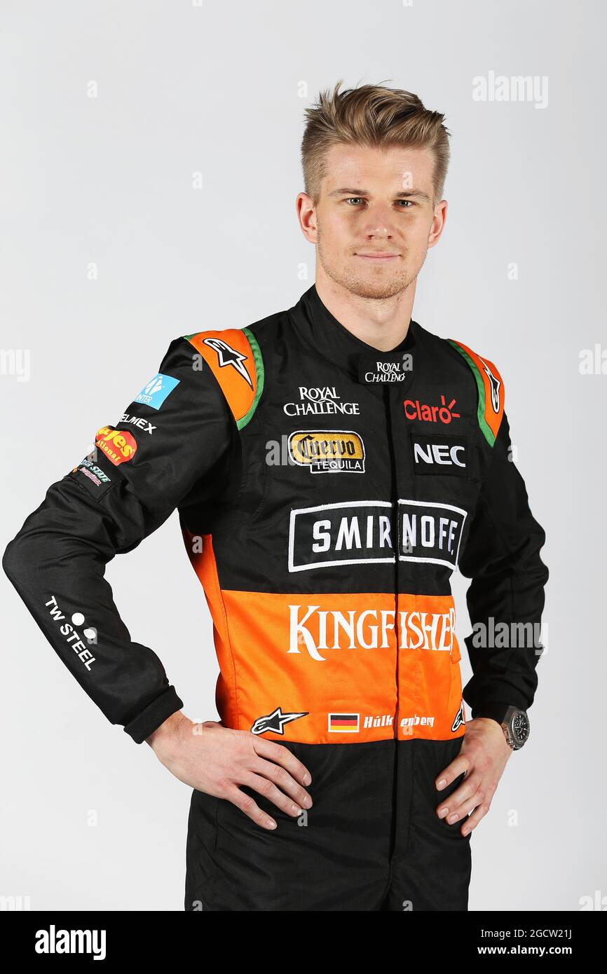 Nico Hulkenberg (GER) Sahara Force India F1. Sahara Force India F1 Team Lackierung enthüllt, Soumaya Museum, Mexiko-Stadt, Mexiko. Mittwoch, 21. Januar 2015. Stockfoto