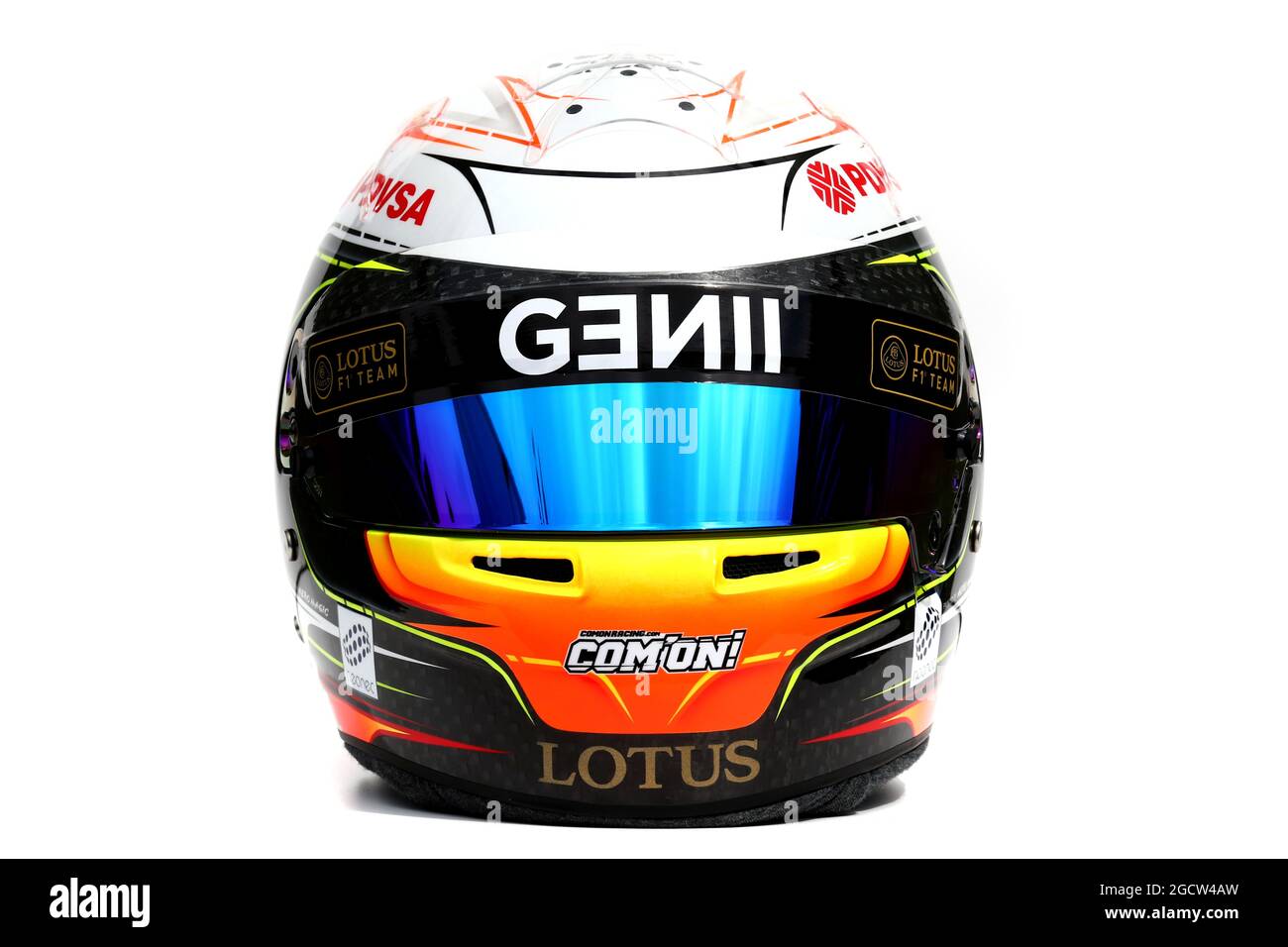 Der Helm des Romain Grosjean (FRA) Lotus F1 Teams. Großer Preis von Australien, Donnerstag, 12. März 2015. Albert Park, Melbourne, Australien. Stockfoto
