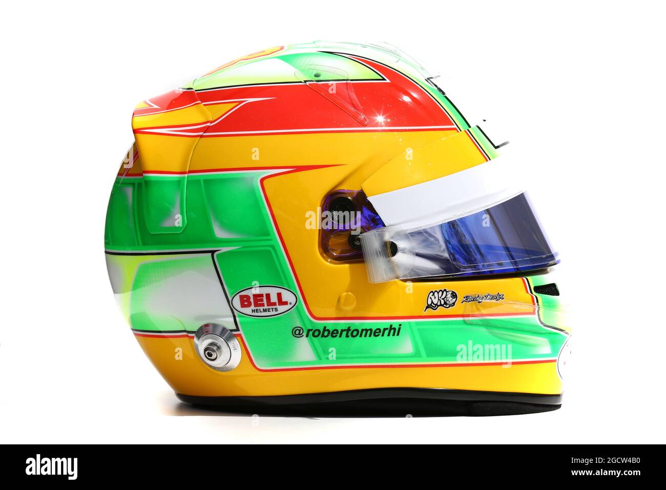 Der Helm von Roberto Merhi (ESP) Manor F1 Team. Großer Preis von Australien, Donnerstag, 12. März 2015. Albert Park, Melbourne, Australien. Stockfoto