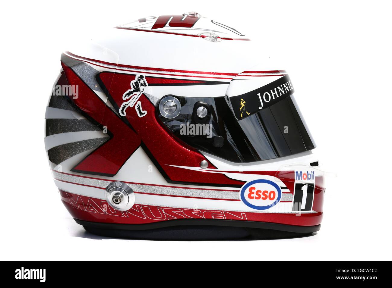 Der Helm von Kevin Magnussen (DEN) McLaren. Großer Preis von Australien, Donnerstag, 12. März 2015. Albert Park, Melbourne, Australien. Stockfoto