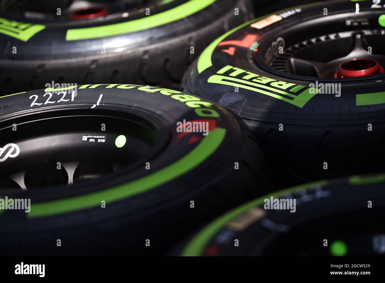 Pirelli-Reifen. Großer Preis von Malaysia, Donnerstag, 26. März 2015. Sepang, Kuala Lumpur, Malaysia. Stockfoto