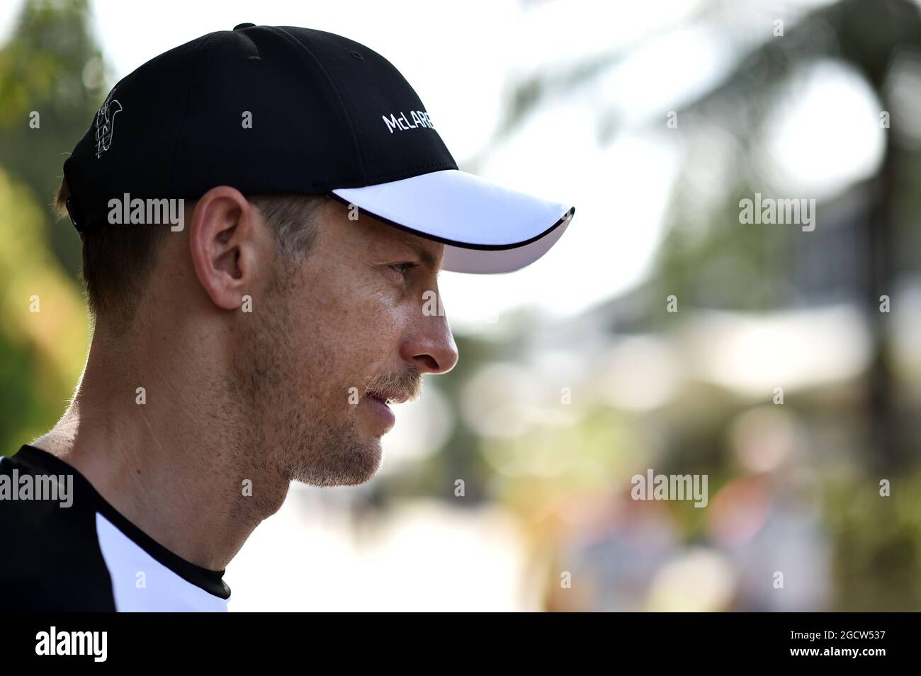Jenson Button (GBR) McLaren. Großer Preis von Malaysia, Donnerstag, 26. März 2015. Sepang, Kuala Lumpur, Malaysia. Stockfoto