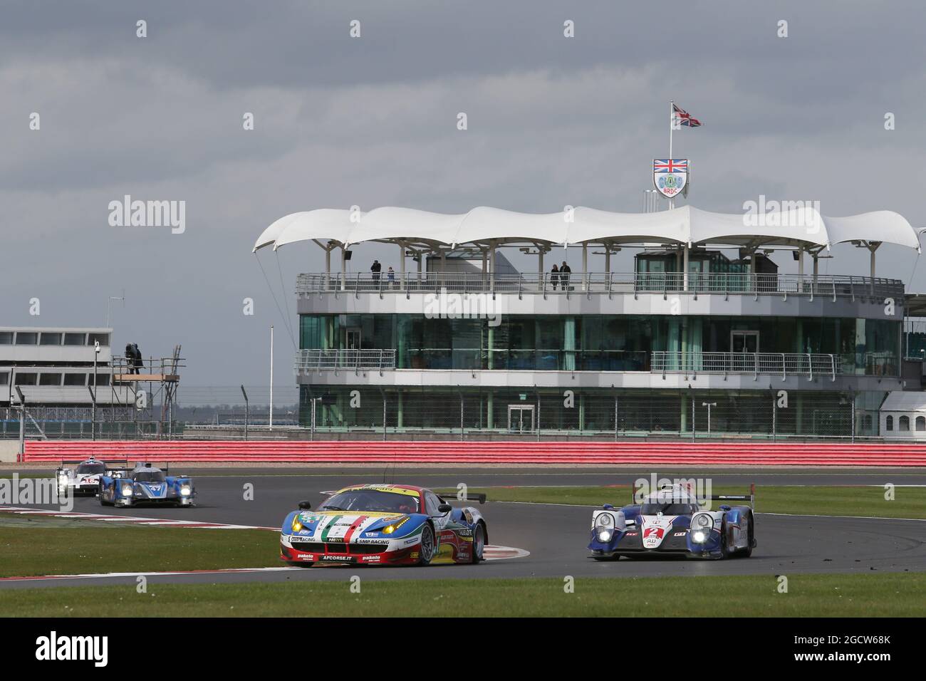 Gianmaria Bruni (ITA) / Toni Vilander (FIN) #51 AF Corse Ferrari F458 Italia. FIA-Langstrecken-Weltmeisterschaft, Runde 1, Sonntag 12. April 2015. Silverstone, England. Stockfoto