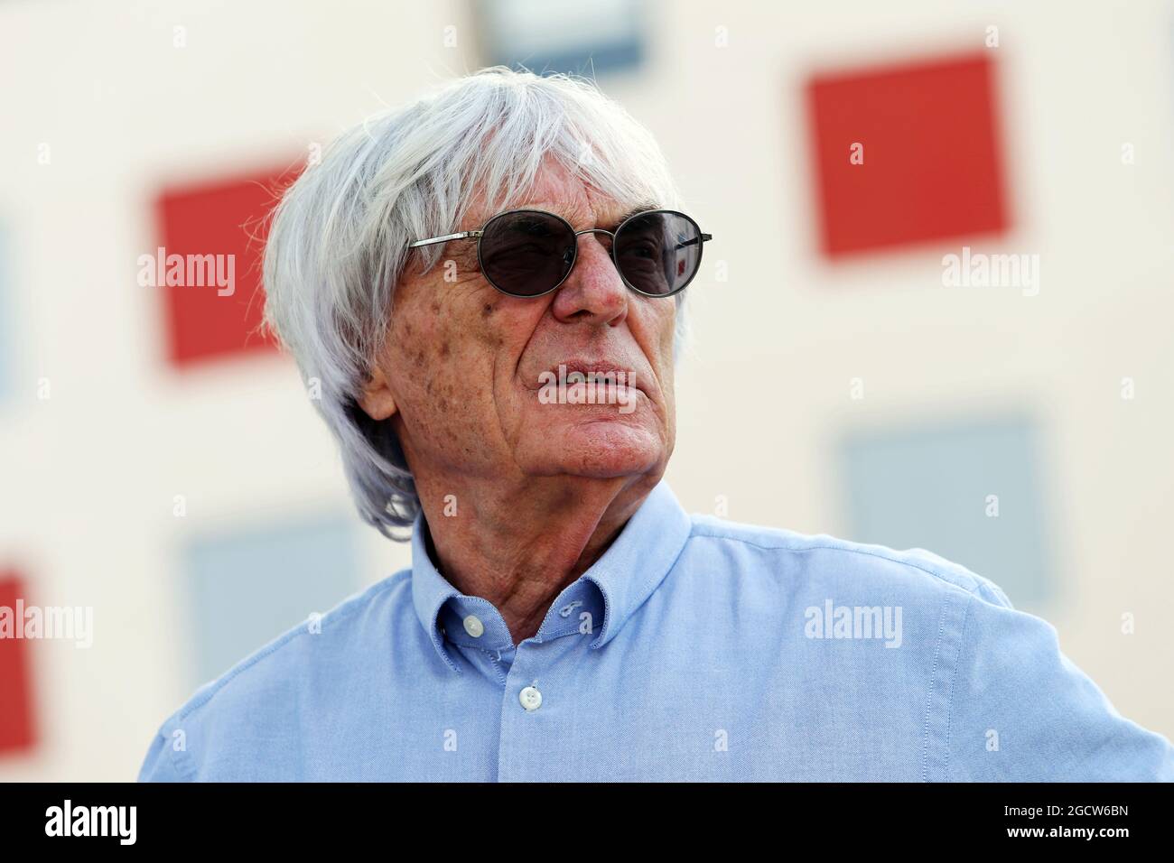 Bernie Ecclestone (GBR). Großer Preis von Bahrain, Donnerstag, 16. April 2015. Sakhir, Bahrain. Stockfoto