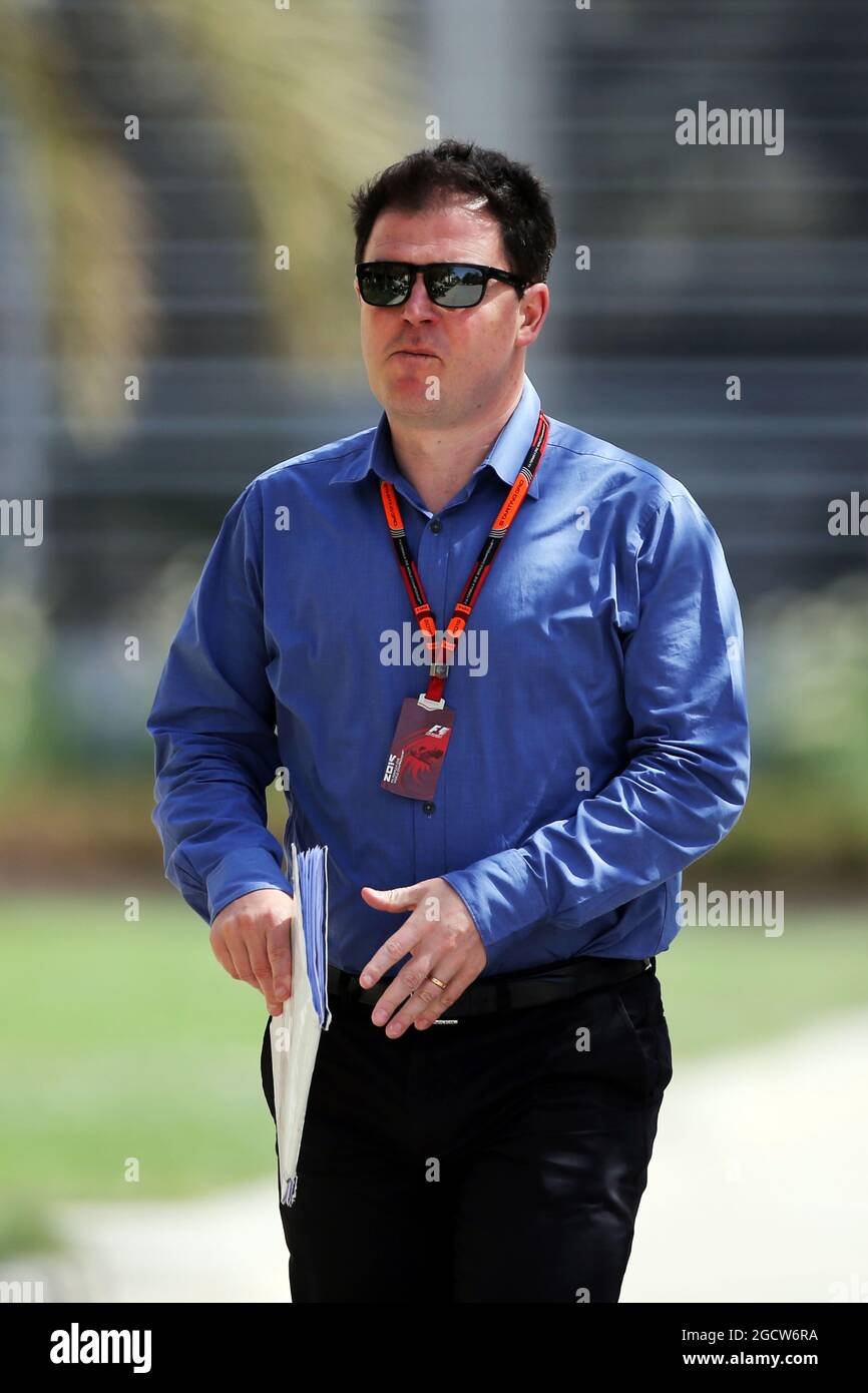 James Allen (GBR) Journalist. Großer Preis von Bahrain, Sonntag, 19. April 2015. Sakhir, Bahrain. Stockfoto