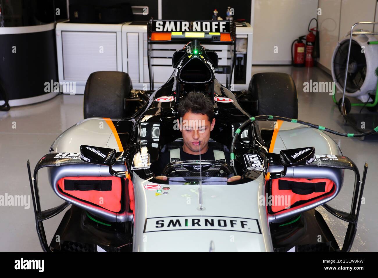 Javier Hernandez (MEX) Manchester Utd Fußballspieler mit dem Sahara Force India F1 Team. Großer Preis von Kanada, Sonntag, 7. Juni 2015. Montreal, Kanada. Stockfoto