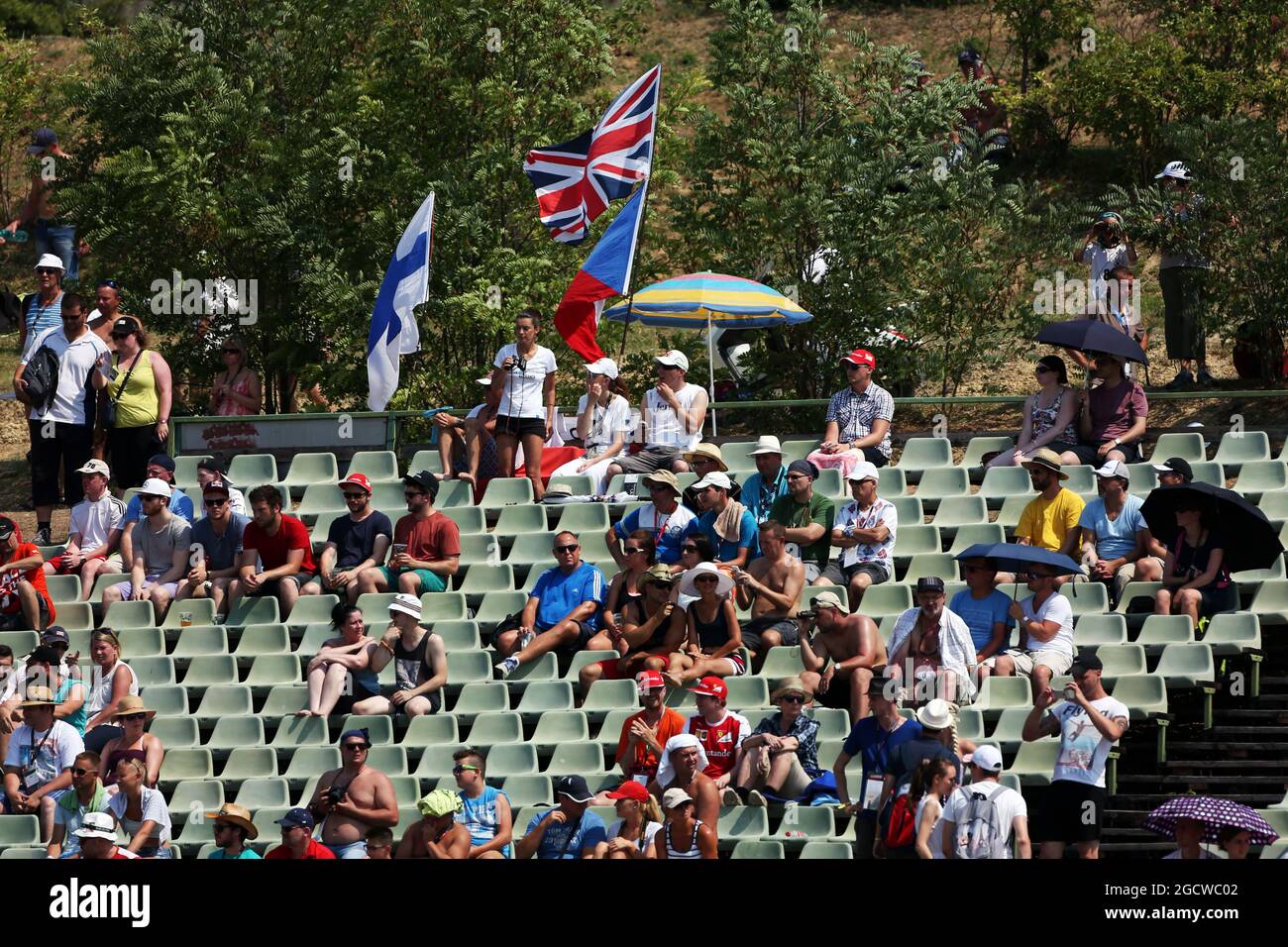 Lüfter. Großer Preis von Ungarn, Samstag, 25. Juli 2015. Budapest, Ungarn. Stockfoto