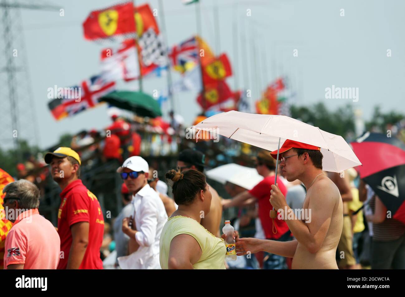 Lüfter. Großer Preis von Ungarn, Samstag, 25. Juli 2015. Budapest, Ungarn. Stockfoto